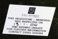 East Ayrshire Council vandalise headstones
