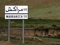 Arabic/French road sign  2007 Fraser Simpson